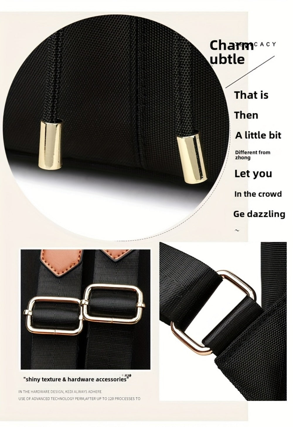 Laptop Backpack – Nylon, Lightweight, Adjustable Strap, for Travel & Work | Bag Vero – detail view 14