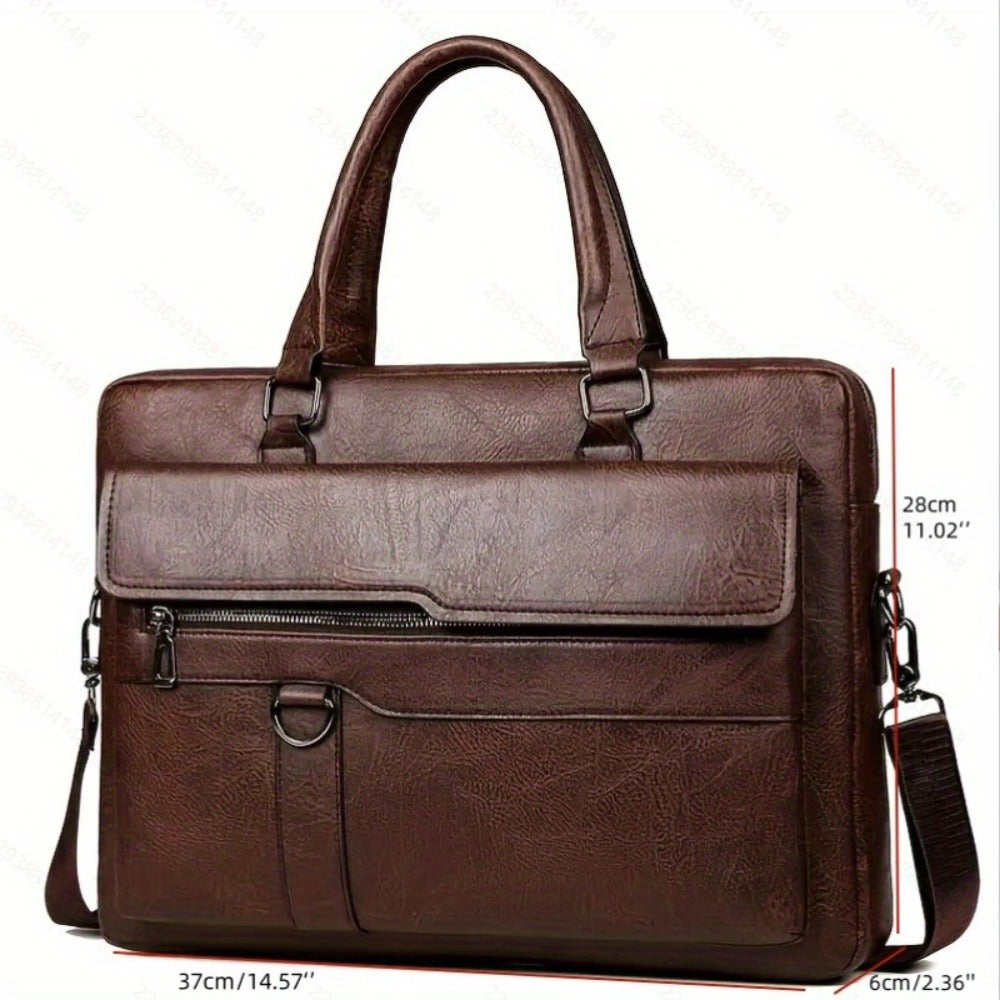 PU Business Briefcase - a Lightweight Crossbody Bag with Ample Storage, Ideal for Daily Commutes