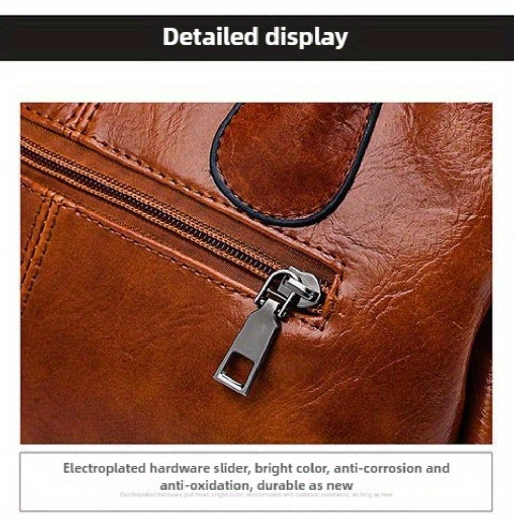 Women'S Vintage Large Capacity Hand Tote Bag - Single Shoulder Design with Detachable Straps, Perfect for Everyday Use