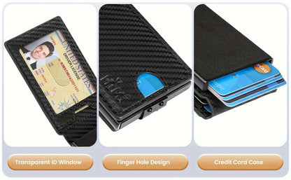 Minimalist Slim Wallet for Men with Money Clip RFID Blocking Wallet Pop Up Aluminum Case Credit Card Holder with Gift Box