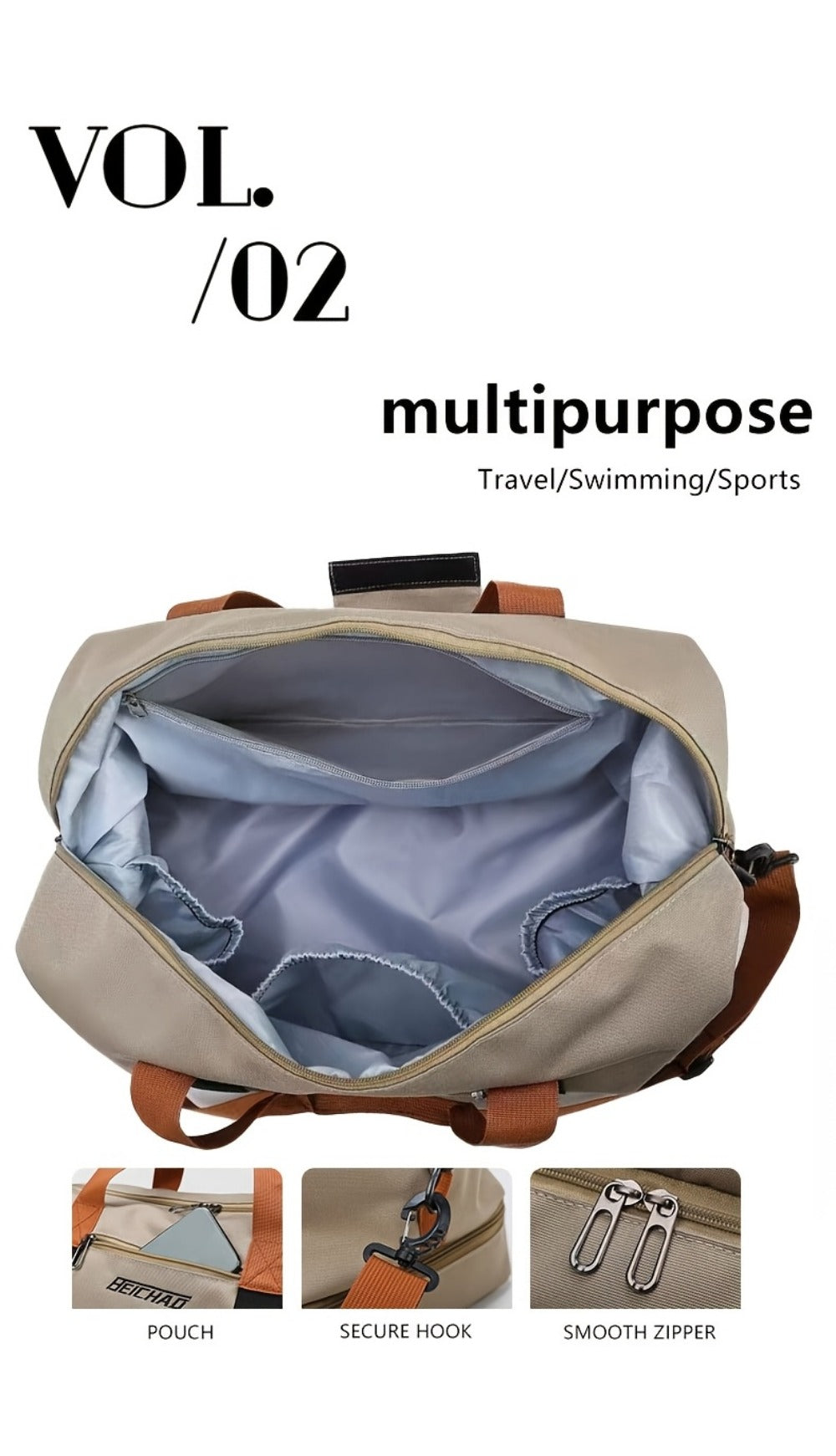 Men's Crossbody Bag – for Travel & Everyday Use, Spacious Gym Fitness Short Trips | Bag Vero – detail view 22