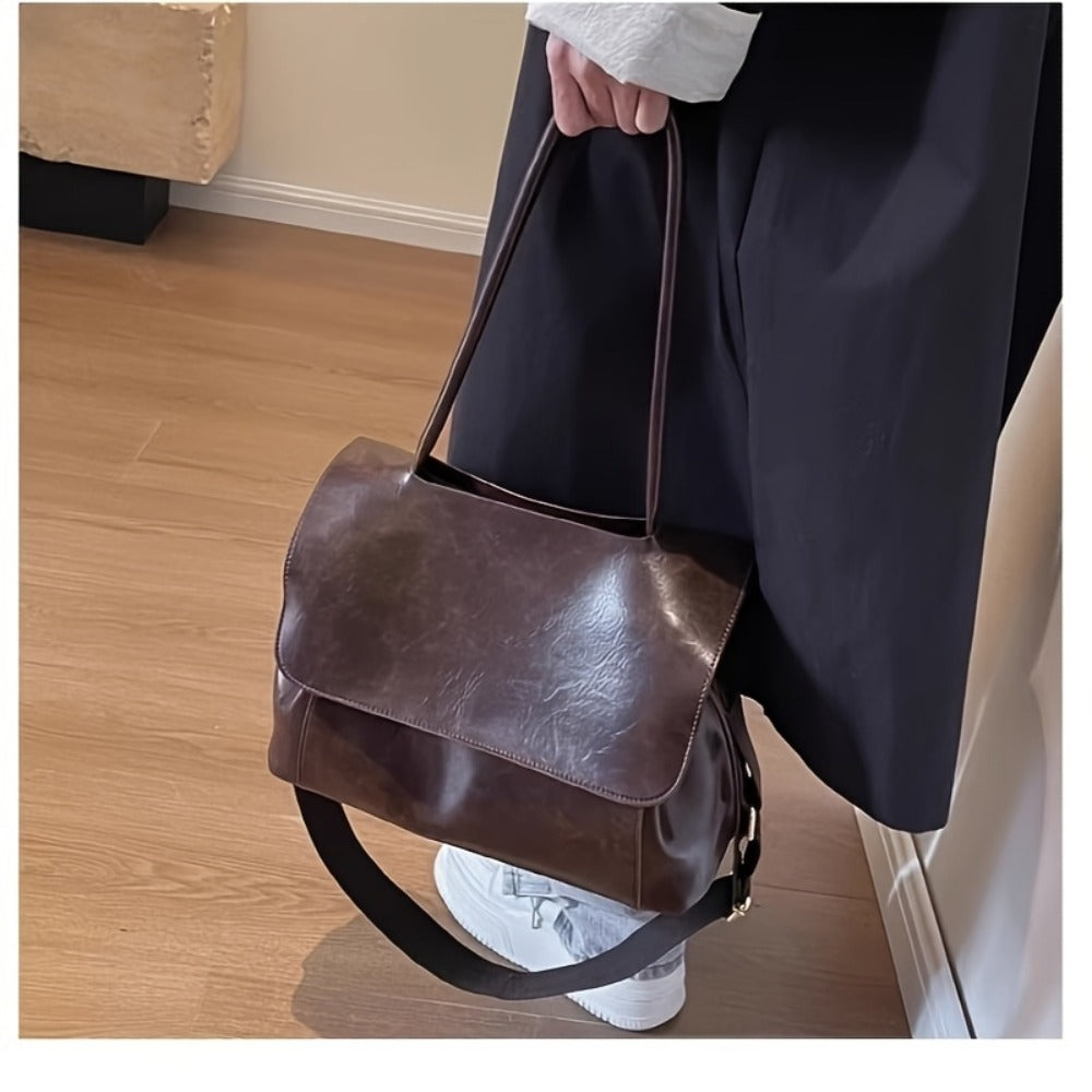 Crossbody Bag for Women – Vintage Leather Satchel Handmade Top | Bag Vero – detail view 10