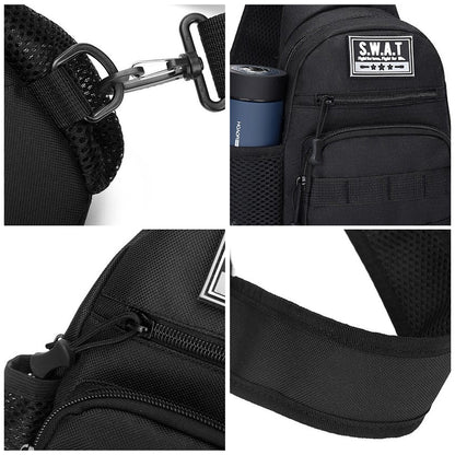 Men's Chest Bag with Adjustable Strap Men's Crossbody Canvas Shoulder Bag, Men's Backpack For Outdoor Travel Sport Crossbody Sling Backpack Fanny Pack
