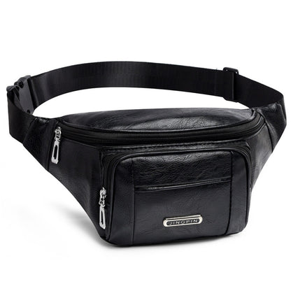 3 Colors Men And Women Casual Waist Bag Faux Leather Waist Bag with Adjustable Shoulder Strap Suitable for Exercise, Running, Traveling, Hiking, Fitness, Sports Large Capacity Phone Bag