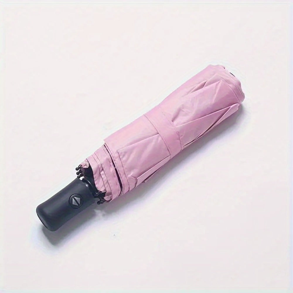 Large Folding Umbrella in a Solid Color, Featuring Outstanding, Lightweight And Waterproof Design, And Automatic Open And Close Functionality, Suitable for Both Men And Women