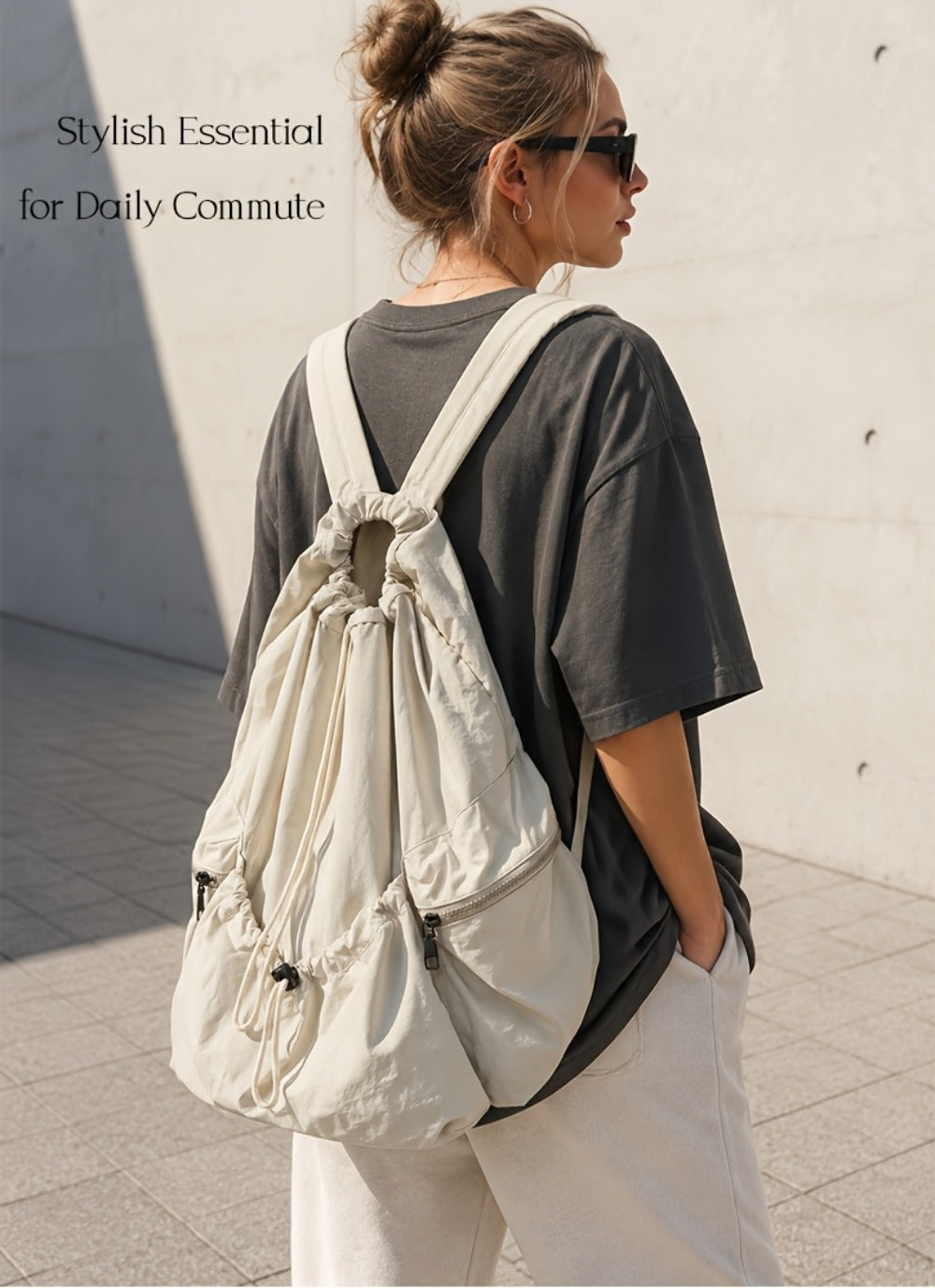 Large Capacity Drawstring Multi-Pocket Backpack for Men And Women, Lightweight Folding Suitable for Shopping, Travel, Picnic