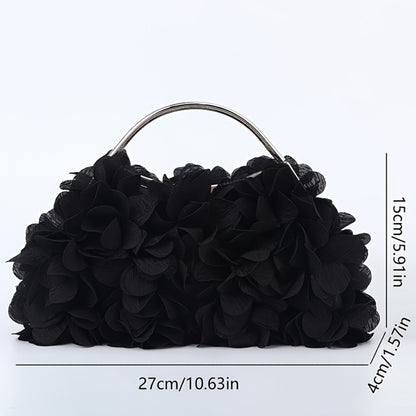 Elegant Style Woman Handbag - Fabric Flowers Petal Bags, Fashion Design Evening Bag Crossbody Bags