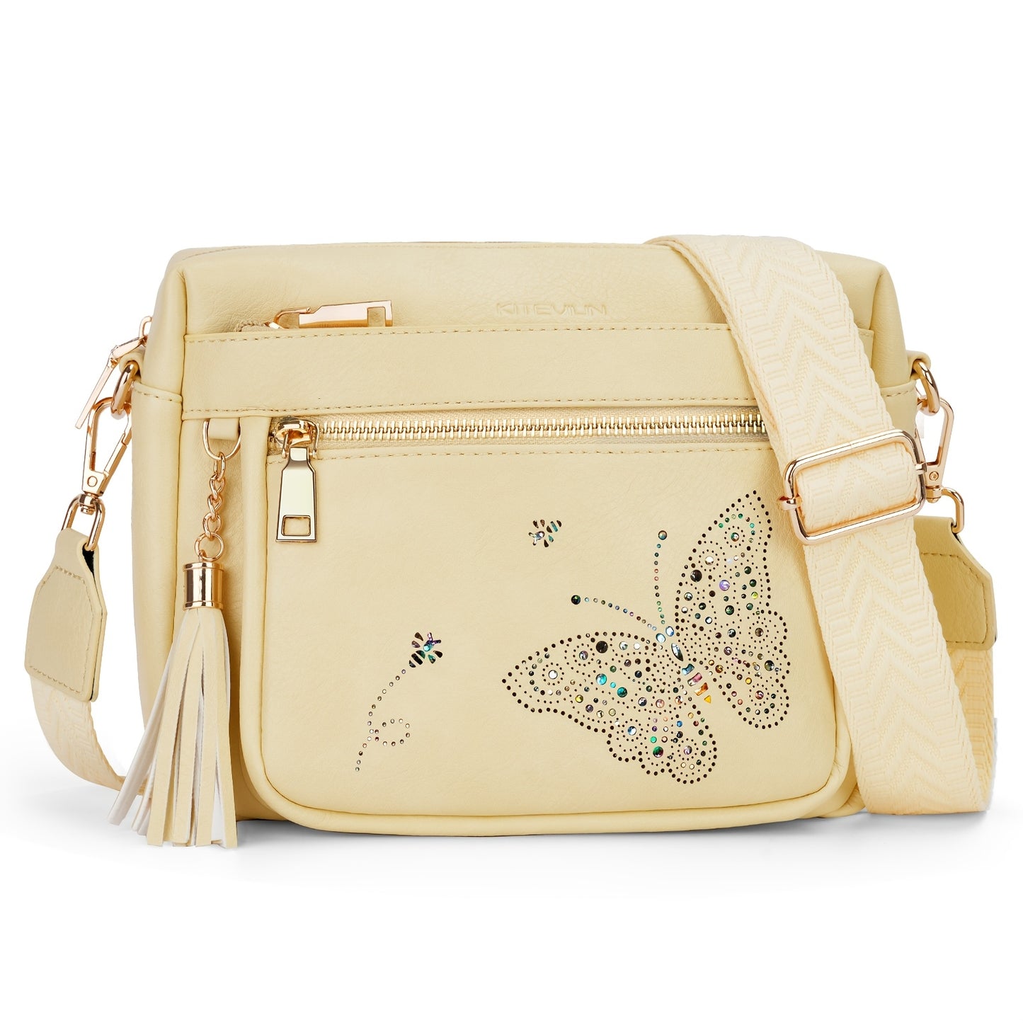 Butterfly Crossbody Purse For Women, Lightweight Medium Crossbody Bag Soft Faux Material Women'S Shoulder Handbags With Tassel Mothers Day Gift