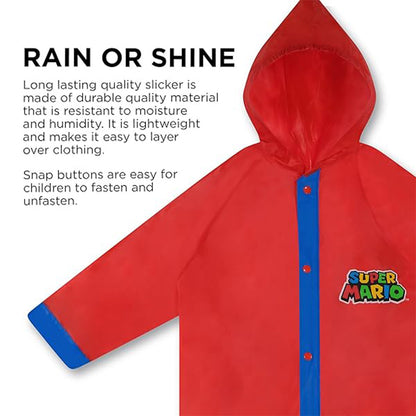 Nintendo Kids Umbrella And Slicker, Super Mario Boys Rain Wear Set, For Ages 4-7