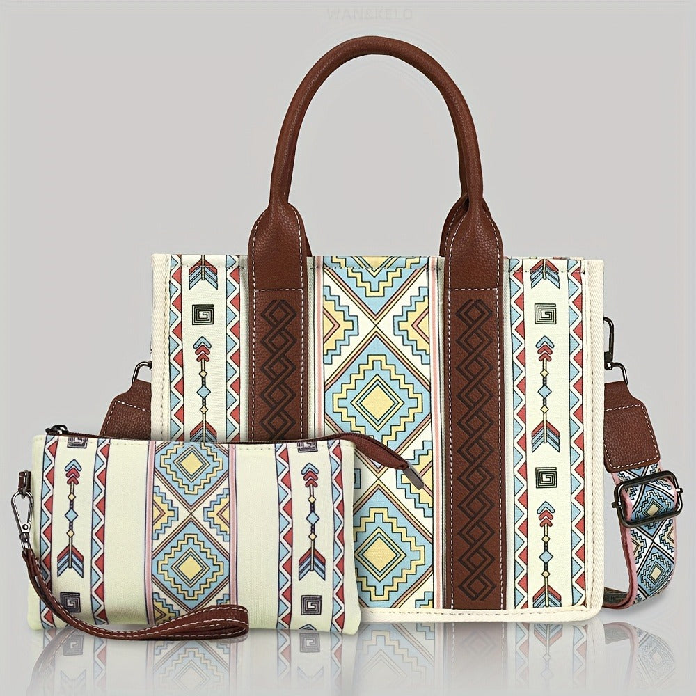 Bohe Bag for Women Travel Handbag Bohemian Tote Bag Vintage Purses and Handbags Men's Underarm Bag with Crossbody bag Braided rope Bag Weekend Bag Large Capacity Western Purse Stylish Casual bag with handbag