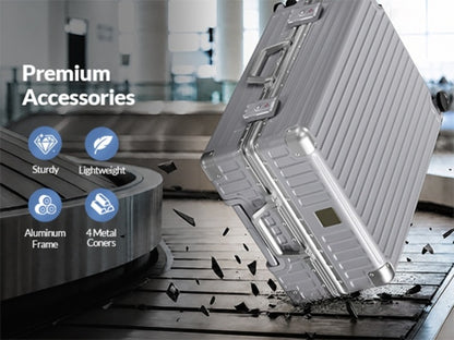 Luggage PC+ABS Aluminum Frame Zipperless Hard Shell Luggage with TSA Lock Double Spinner Wheels, 2pcs (20Inch/28Inch) & 28 Inch Checked Suitcase