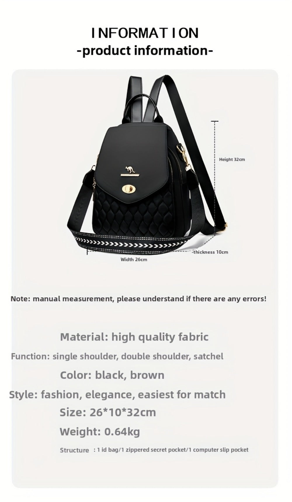 Backpack for Women – Lightweight, for Travel & Work | Bag Vero – detail view 24