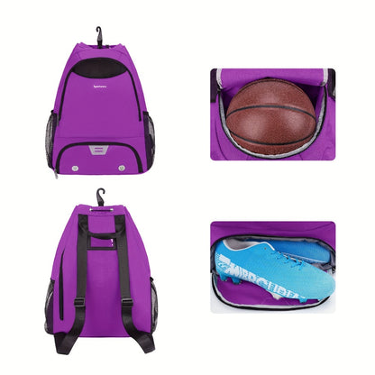 Basketball Backpack Gym Bag Sports Drawstring Bag Lightweight Ventilated Bag Swimming Backpack Beach Backpack for Women Men Backpack for Soccer & Volleyball Football Includes Shoe & Ball & Laptop Compartment