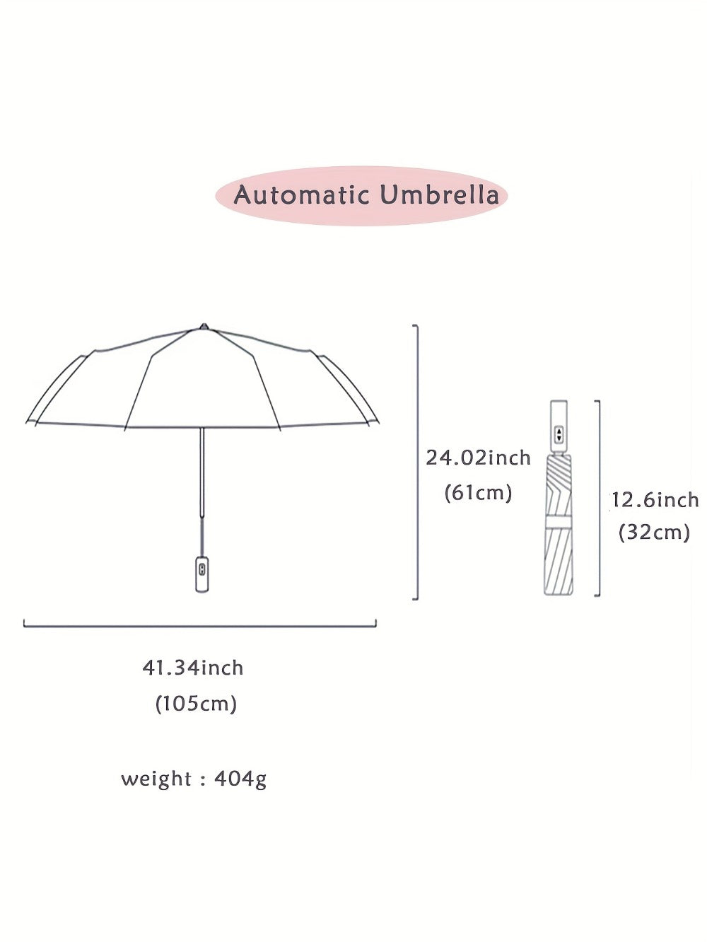 Three-Fold Automatic Folding Windproof Umbrella, Men And Women Increased Reinforcement Thickened Two-Person Business Sunny And Dual-Purpose Umbrella