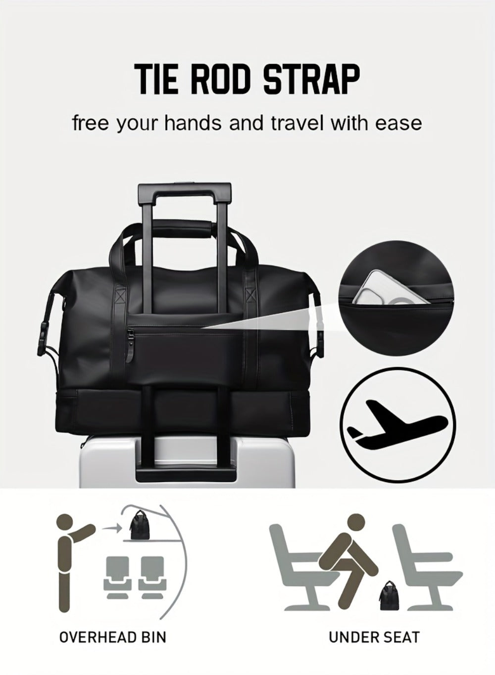Overnight Bag Carry on Bag Travel Bag with Shoe Pouch Large - Capacity Men'S Weekend Travel Bag with Shoe Compartment Large - Capacity Sports And Fitness Bag, Men'S Handbag, Short - Distance Travel Backpack, Women'S Single - Shoulder Bag