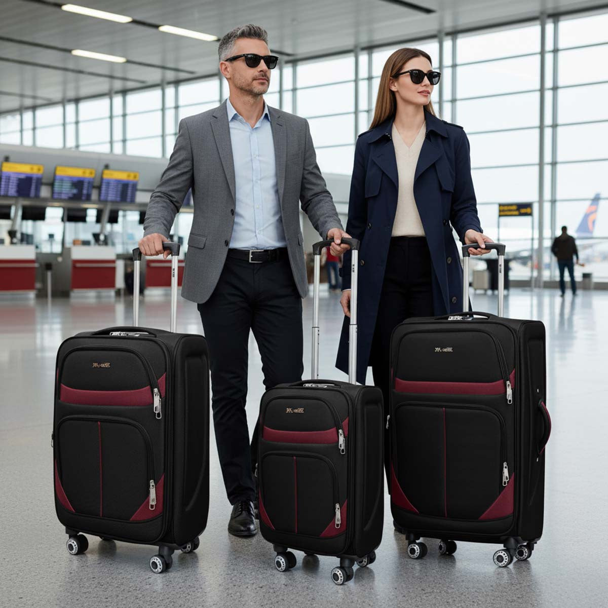New York Xpress Durable Softside Luggage Lightweight Expandable with Spinner Wheels & Combination Lock, Reinforced Handles, Carry On Airline Approved and Checked, Soft Shell Travel Case for Men & Women, Available in 22", 26", 30", 34"
