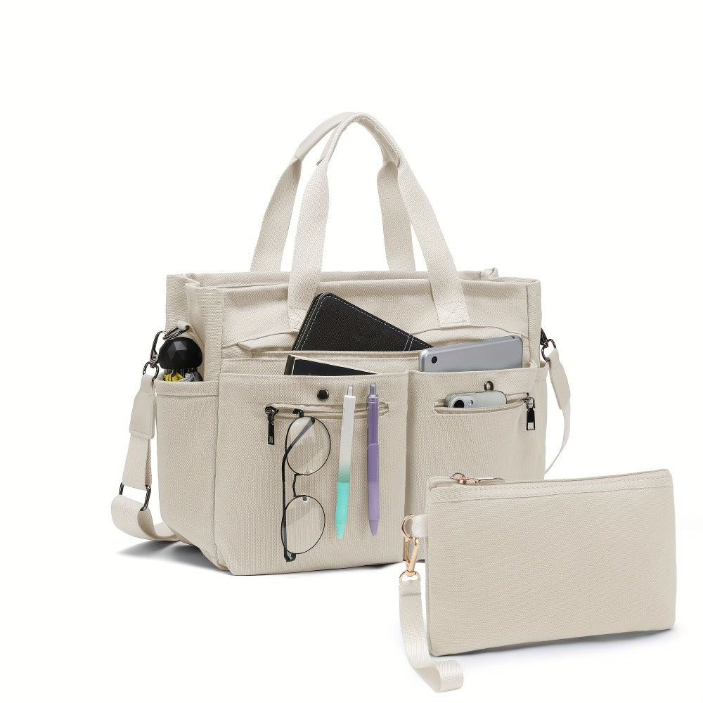 Laptop Bag – 2 Piece, Canvas, for Travel & Work | Bag Vero – detail view 29
