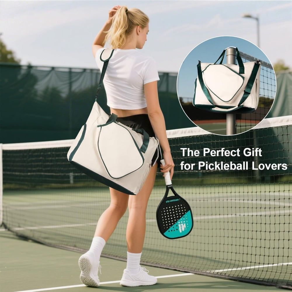 Large Capacity Pickleball Bag with Shoe Compartment & Paddle Holder | Lightweight Tote with Water Bottle Pocket for Men & Women, Available in, Mixed Colors, Non-Woven Material