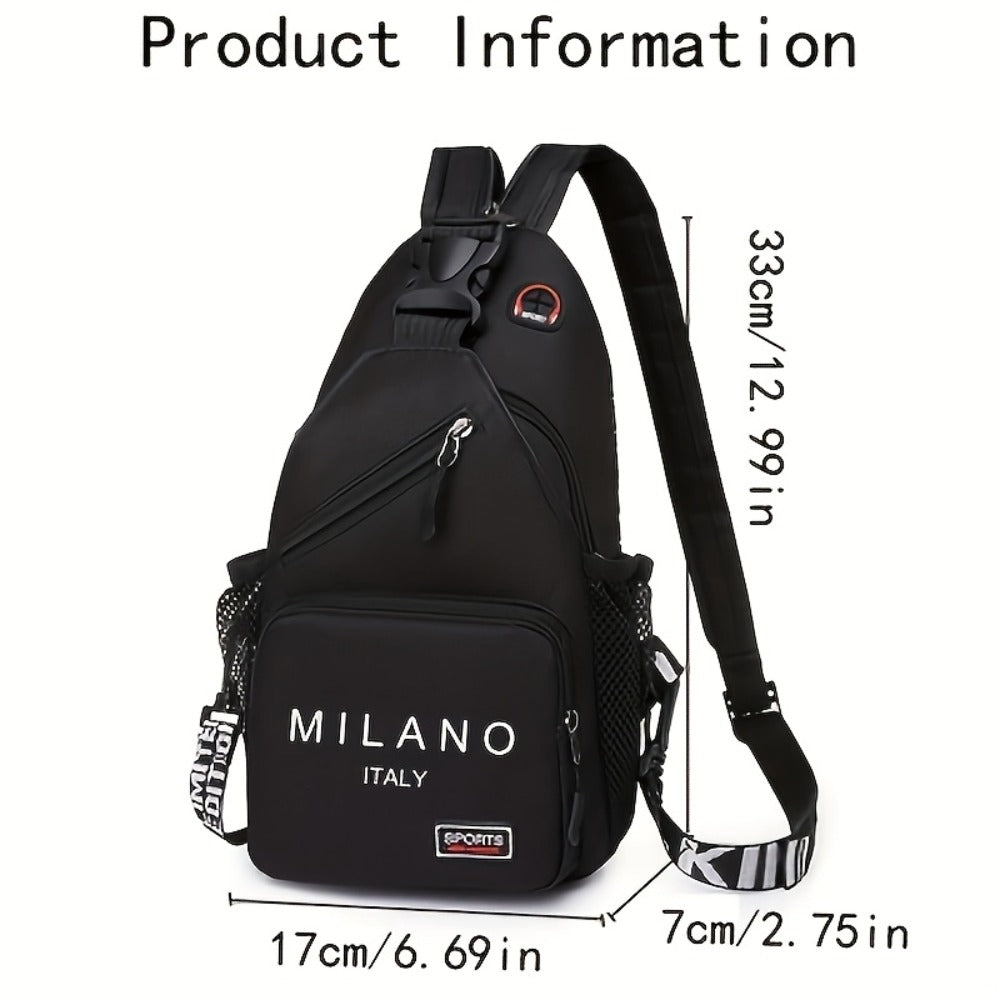 Italian-style Crossbody Bag - Large Capacity Convertible Backpack/shoulder Bag with Adjustable Shoulder Strap, Durable Polyester - Suitable for Travel And Daily Commuting - Unisex Backpack, (white/black) Crossbody Bag, Multi-functional Tote Bag
