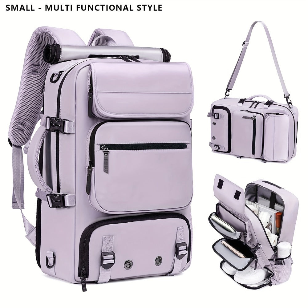 Men'S Spacious Travel Laptop Backpack, Suitable for Airline Travel, Designed for 17-Inch Laptops, Made from Durable Nylon, Features a Shoe Compartment, Adjustable Straps, And Various Utility Pockets, Perfect for Hiking And Camping