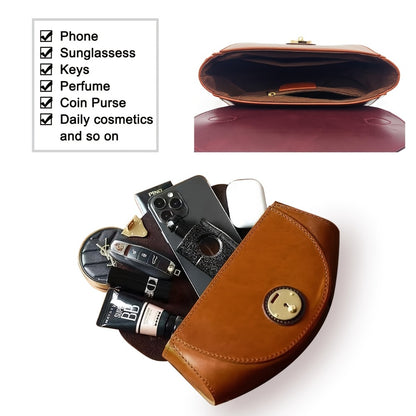 a Stylish Handheld Crossbody Bag Featuring a Boat Bow Design in Dark Brown, Offering Ample Storage with a Zipper Closure. It'S Lightweight And Durable, Perfect for Commuting, Work, Casual Outings, Shopping, Parties, Or As a Gift