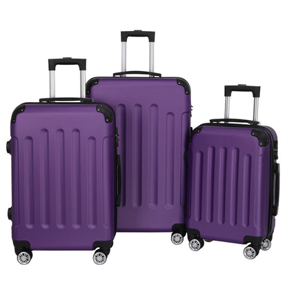 3-in-1 Portable ABS Trolley Case luggage 20" / 24" / 28" Purple