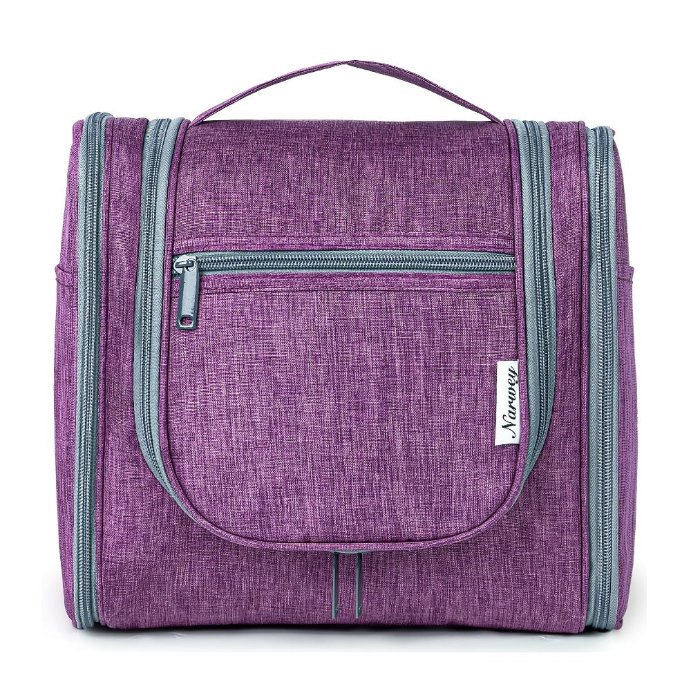 Women' Large Hanging Toiletry Bag - Large Capacity Travel Cosmetic Organizer with Hanging Hook & Top Handle, Lightweight Suitable for Holiday Trips, Zipper Closure, Multiple Pockets, Portable Makeup Case for Daily Commute and Storage