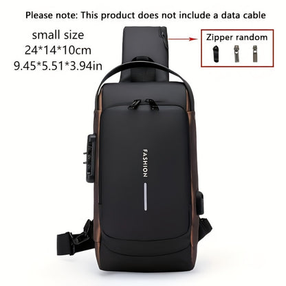 Anti-Theft Backpack, High-Capacity Adjustable Crossbody Backpack | Men'S, Anti-Theft Password Lock, Durable Fabric, Multi-Compartment Design, Secure Zipper Closure, Secure Travel Bag, It'S an Excellent Gift for Your Family And Friends
