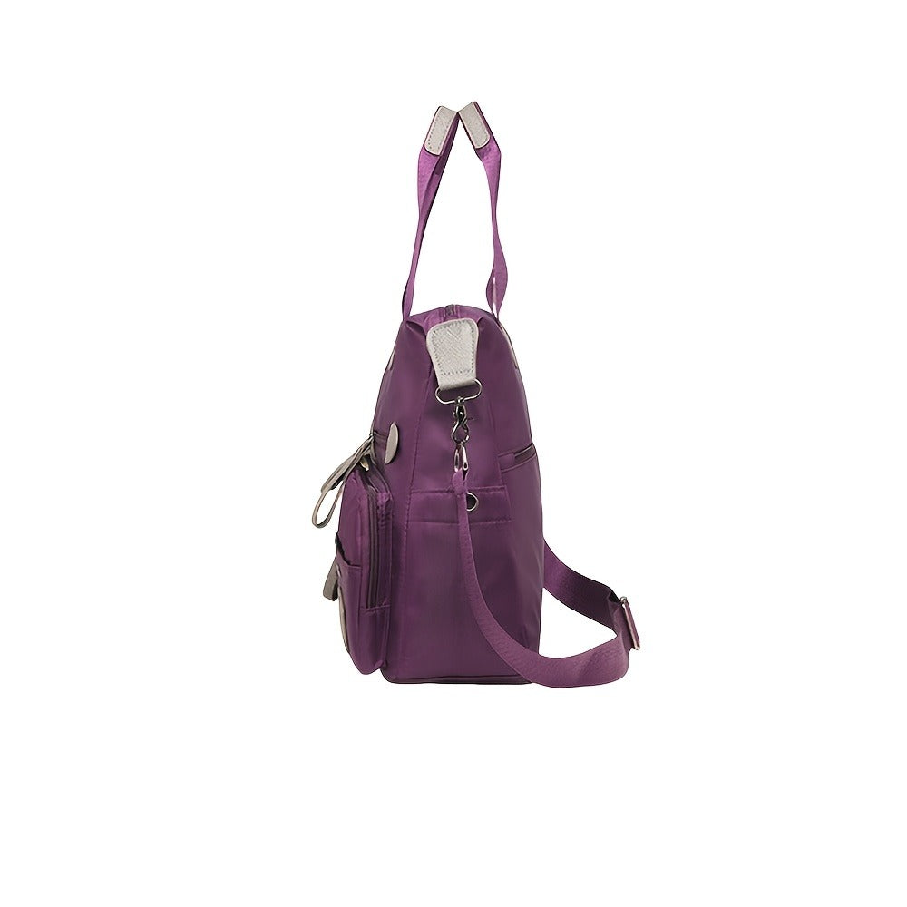 Large-Capacity Nylon Messenger Bag with Adjustable Strap & Multiple Pockets - Handbag Suitable for Work, Commuting,, Travel | Zipper Closure, Spacious, Gift for Daily Use (Birthday/Christmas Present)