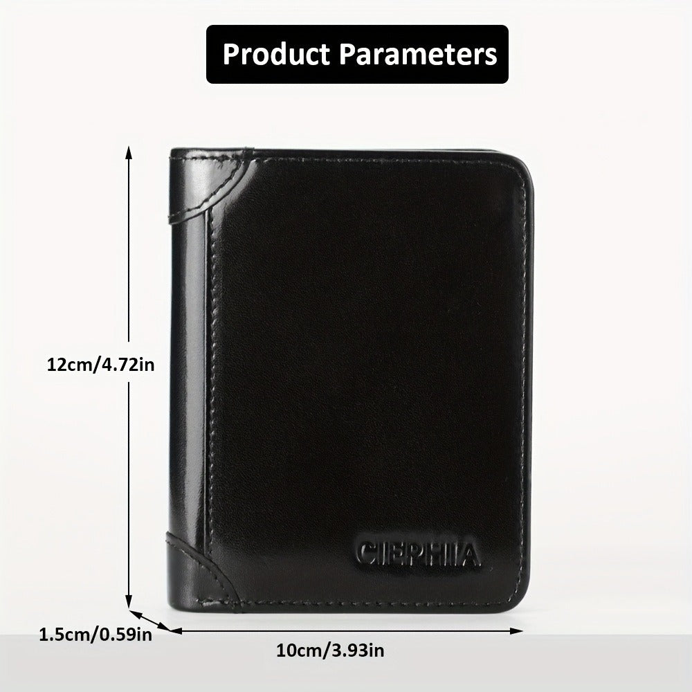 Men's Wallet – RFID Blocking, Oil Wax Leather Trifold Rfid | Bag Vero – detail view 4