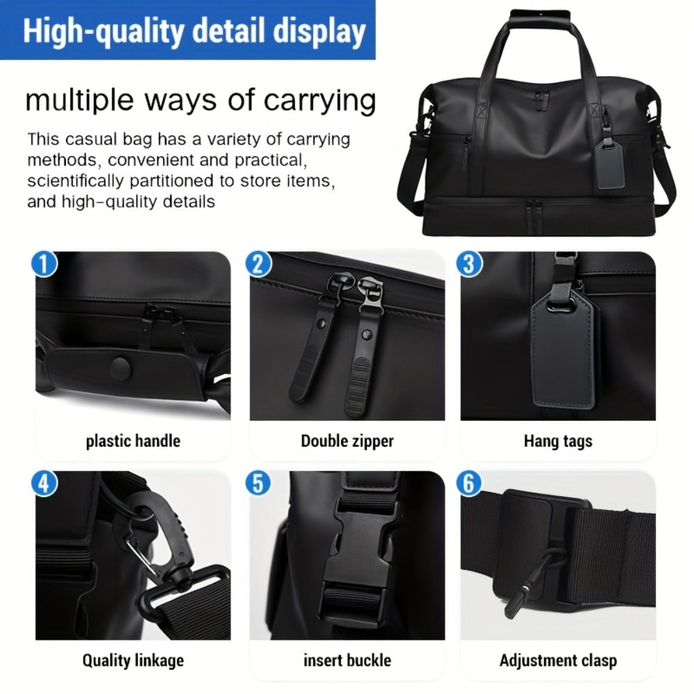 Overnight Bag Carry on Bag Travel Bag with Shoe Pouch Large - Capacity Men'S Weekend Travel Bag with Shoe Compartment Large - Capacity Sports And Fitness Bag, Men'S Handbag, Short - Distance Travel Backpack, Women'S Single - Shoulder Bag