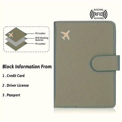 RFID Blocking -Theft Passport Holder Suitable for Women & Men - ic Closure Travel Wallet with Card Slots, Compact Passport Cover, -Skimming for Airports & Train Stations (Daily Use)