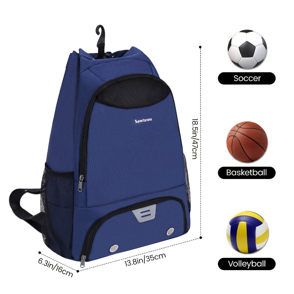 Basketball Backpack Gym Bag Sports Drawstring Bag Lightweight Ventilated Bag Swimming Backpack Beach Backpack for Women Men Backpack for Soccer & Volleyball Football Includes Shoe & Ball & Laptop Compartment