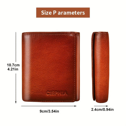 Men's Top-Grain Cowhide Wallet with 3 ID Windows Display, RFID Blocking Protection Vintage Wallets for Man Multi Functional Credit Card Holder Money Clips Perfect Holiday Gift for Him