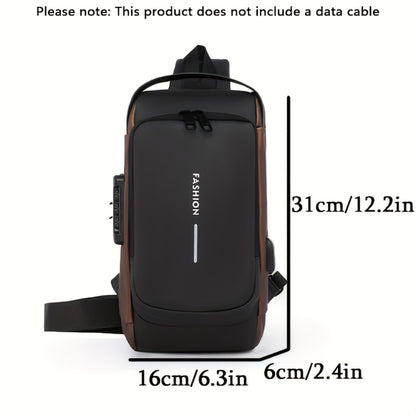 Anti-Theft Backpack, High-Capacity Adjustable Crossbody Backpack | Men'S, Anti-Theft Password Lock, Durable Fabric, Multi-Compartment Design, Secure Zipper Closure, Secure Travel Bag, It'S an Excellent Gift for Your Family And Friends