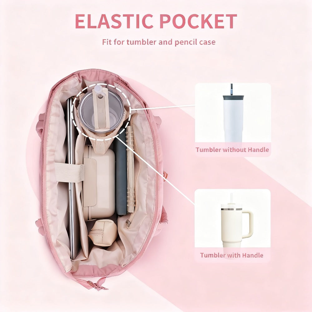 Puffer Tote Bag Women's Shoulder Bag Large Capacity Quilted Tote Bag Work Tote Bags for Women Nurse Bag with Cup Holder & Laptop Compartment & Trolley Sleeve for Travel, Work, Valentines Day Gifts