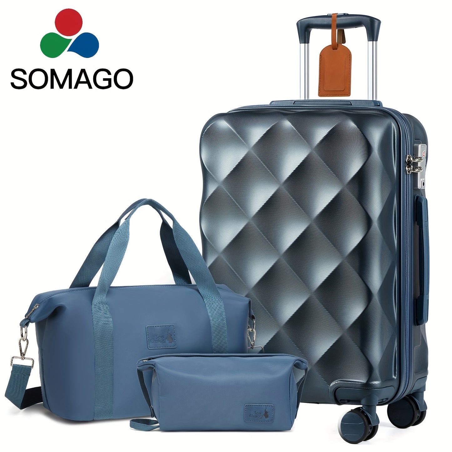 Somago 1/3/5pcs Luggage Sets, 28 Inch/20-24-28 Duffel Bag, 5pcs Suitcases with Wheels, Suitcase Set ABS Hard Case Luggage with TSA Lock Spinner Wheels Durable Travel Luggage with YKK Zipper, for Teenager