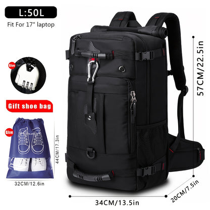 Spacious Travel Backpack, Versatile Shoulder Bag, Men'S Hiking Pack, Outdoor Sports Rucksack, Everyday Daypack, School Backpack, Compatible with 15.6-Inch And 17.3-Inch Laptops