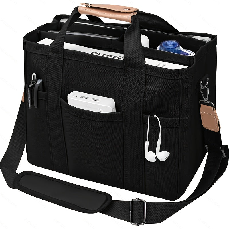 Tote Bag with Multi-Pocket Large Crossbody Shoulder Handbag Everything Tote Bag with Compartments