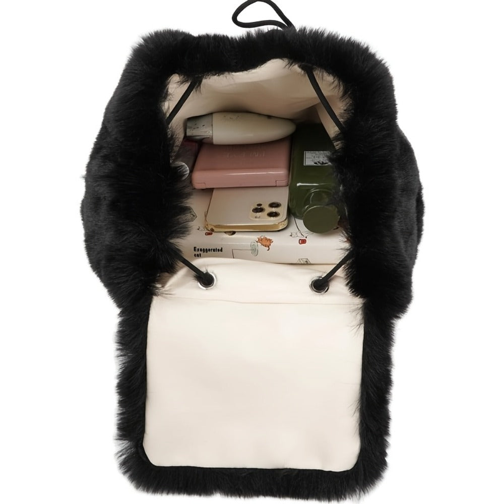 1pc Women'S Backpack Women'S Small Backpack Travel Small Bag Plush Element Backpack Multi-Purpose Backpack Fashion Casual Backpack