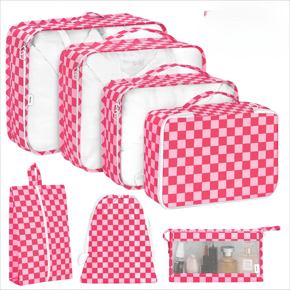 Multi-functional Travel Luggage Packaging Storage Bags, (Black/Pink/Blue/Khaki) Packaging Cubes, Suitable for Suitcases, Travel Storage Bags, with Laundry Bags, Storage Shoe Bags, Clothing Underwear Bags, Suitable for Travel And Vacation