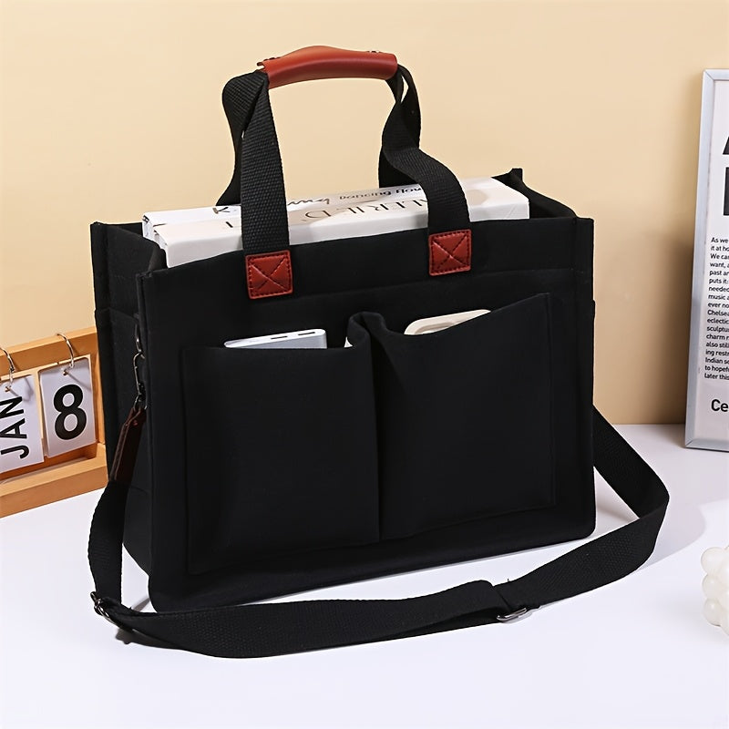 Tote Bag for Women – 5 Colors, Canvas, Multi-Pocket, for Travel & Work | Bag Vero – detail view 19