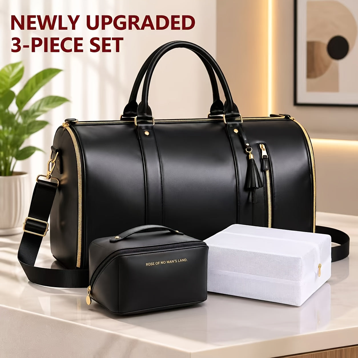 Convertible Garment Bag with Shoulder Strap, 4-In-1 Nylon Suit Travel Bag, Foldable Storage for Business Trips