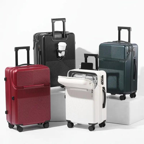 20in carry on luggage+luggage Bag Set, with cup holder and charger, with 360°Spinner Wheels TSA Lock and Adjustable Telescopic Handle Durable Travel Suitcases, Hardshell Luggage with Wheels, Vacation Packing, Travel Luggage Set, Sleek Design, Modern Lugga