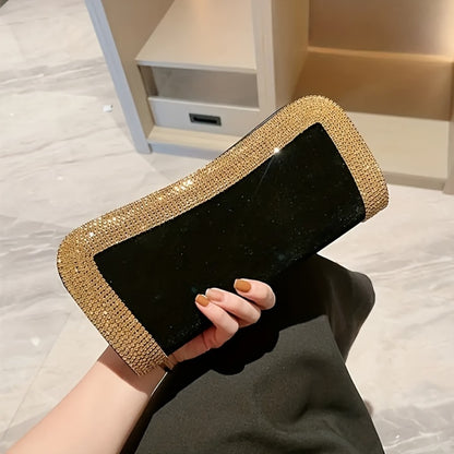 Women's Rhinestone Clutch Bag with Detachable Strap & Closure - Sparkling Shoulder/Wristlet Purse Suitable for Wedding, Prom, Party, Dance - Elegant Rhinestone-Embellished Evening Bag for Special Occasions