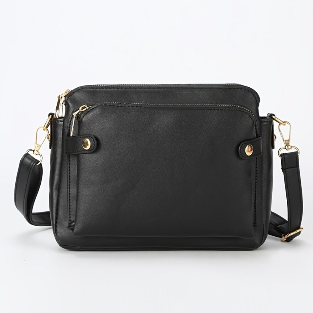 Cross-border Popular Bags Women's Bags European and American Retro Three-layer Messenger Bags Three LayerLeather，Perfect for Valentine's Day, Mother's Day, and as a Gift for Girlfriends and Mothers. Suitable for Various Occasions