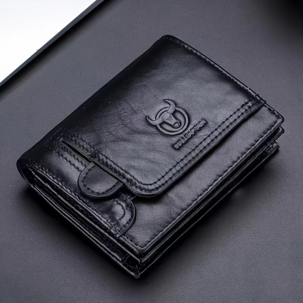 BULLCAPTAIN Leather Large-capacity Men's Wallet Driver's License Retro Leather Wallet Multi-card Position Thickened Credit Card Wallet Fashion Wallet Large-capacity Card Bag, Ideal Gift for Men The Most Valuable Gift for Christmas And Thanksgiving