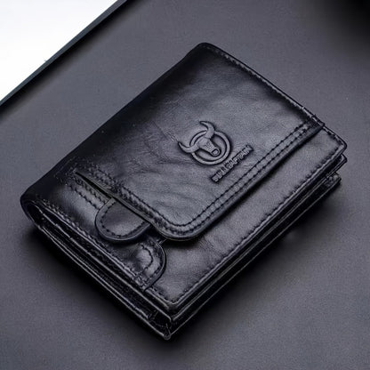 BULLCAPTAIN Leather Large-capacity Men's Wallet Driver's License Retro Leather Wallet Multi-card Position Thickened Credit Card Wallet Fashion Wallet Large-capacity Card Bag, Ideal Gift for Men The Most Valuable Gift for Christmas And Thanksgiving
