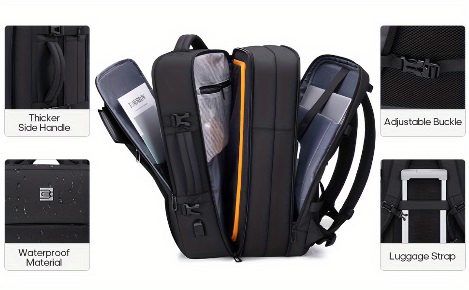 Laptop Backpack – 40L, 17 Inch, Expandable, for Travel | Bag Vero – detail view 14