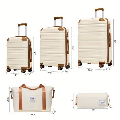 TAKUMI Luggage Set With Duffel Bag - ABS Hardshell Suitcase Set With Double Spinner Wheels, TSA Lock, Lightweight Carry On Suitcase - For Business & Leisure Travel - Ideal Gift for Frequent Travelers